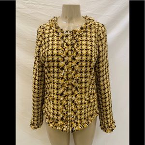 Lands' End Size 12 Multicolored Tweed/Boucle Jacket Blazer